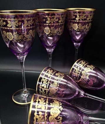 Artemisia - Drinkset (6) - Kristal, gouden zecchino