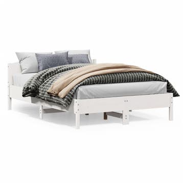 vidaXL Bedframe zonder matras massief grenenhout wit 140x200, Verzenden, Nieuw
