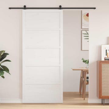 vidaXL Schuifdeur Wit 100 x 2,5 x 208 cm Massief grenenhout, Verzenden, Nieuw
