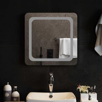 vidaXL LED Badkamerspiegel Transparant 50 x 50 cm gehard, Verzenden, Nieuw