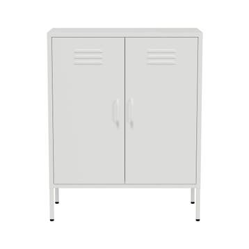 Lendo Online Buffet 80×40×100 cm Métal Blanc, Nieuw
