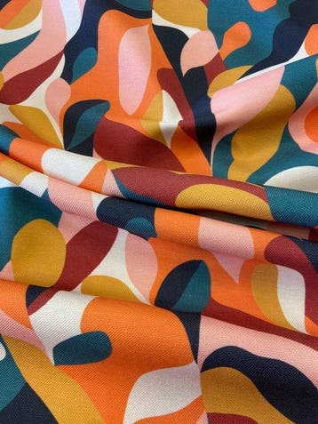 !!NIEUW!! Stof met digitale, abstracte, organische print en
