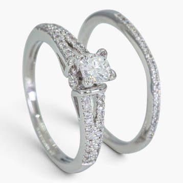 Zonder minimumprijs - Ring - 14 karaat Witgoud, IGI -, Handtassen en Accessoires, Nieuw