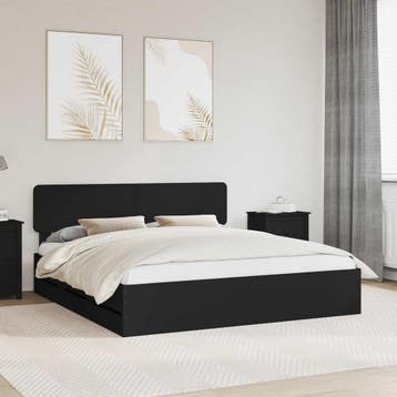 vidaXL Bedframe met lade Zwart 200 x 200 cm Geconstrueerd, Verzenden