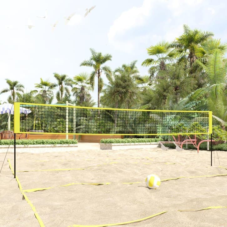 vidaXL Volleybalnet 823x244 cm PE-stof geel en zwart, Sport en Fitness, Volleybal, Nieuw, Verzenden