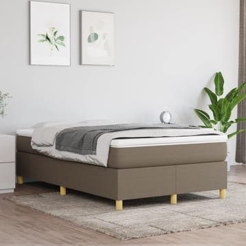 vidaXL Boxspring bed 120x200 cm stof taupe, Verzenden, Nieuw