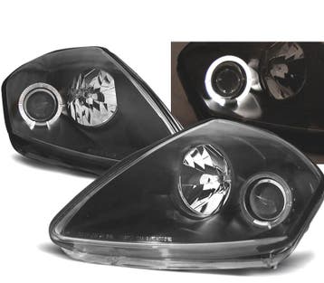 Phares Pour Mitsubishi Eclipse 00-05 Angel Eyes Noir, Verzenden