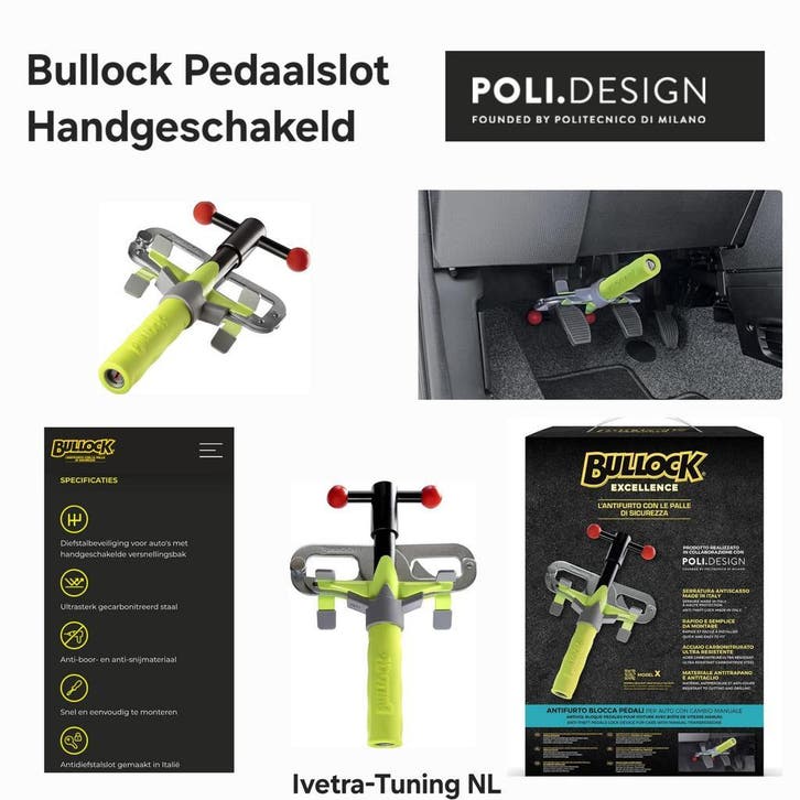 Pedaalslot - Bullock Excellence X, Auto diversen, Anti-diefstal, Nieuw, Verzenden