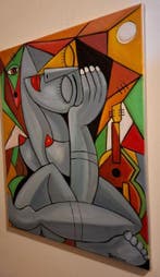 Olena Blinnikova (1963) - OIL PAINTING-Geometria dos Sonhos-, Antiek en Kunst