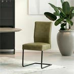 Leren eetkamerstoel Remix - Vintage Olive (olijf/groen) -, Huis en Inrichting, Stoelen, Overige kleuren, Nieuw, Ophalen of Verzenden