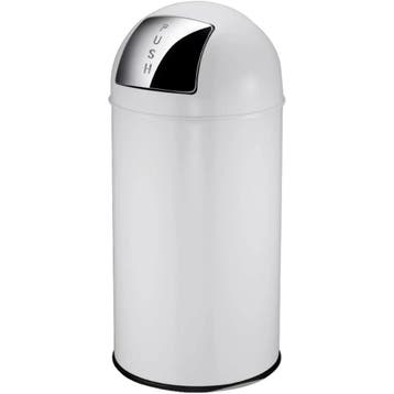 Afvalbak | Wit | 40L | Duwdeksel | Ø350x740(h)mm EKO, Verzenden