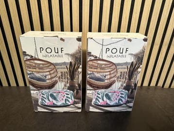 Veiling - 2x Opblaasbare Poef Ø55cm Assorti, Nieuw