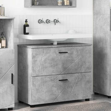 vidaXL Badkamerkast met lade met opslag Beton Grijs 76,5 x, Verzenden