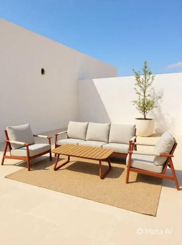 Luxe Loungeset aluminium met weersbestendige kussens (Tuin), Tuin en Terras, Tuinsets en Loungesets, Ophalen of Verzenden, Nieuw