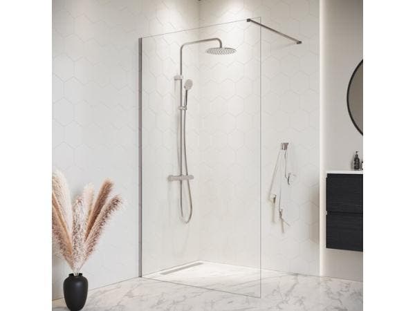 Veiling - Douchewand 100x200cm Chroom Inloopdouche 8 mm, Bricolage & Construction, Sanitaire