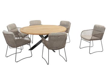 4 Seasons Outdoor Aprilla tuinset pure met Prado tafel Ø 160, Tuin en Terras, Nieuw