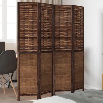 vidaXL Kamerscherm met 4 panelen massief paulowniahout, Verzenden