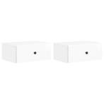 vidaXL Muurbevestigde Nachttafel 2 pcs Hoogglans Wit 49 x, Verzenden, Nieuw
