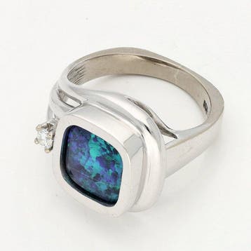 Ring - 14 karaat Witgoud - Diamant, Handtassen en Accessoires, Ringen, Nieuw