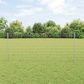 vidaXL Euro-hek met palen 25 x 1 m Gegalvaniseerd staal, Verzenden