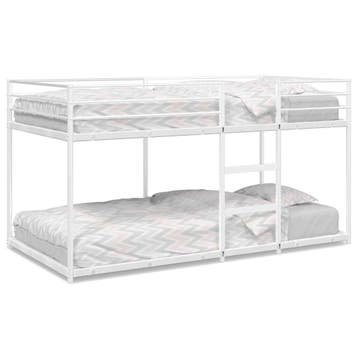 vidaXL Stapelbed zonder matras 107x203 cm staal wit, Verzenden