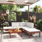 vidaXL 6-delige tuinloungeset met kussens crèmekleurig, Verzenden, Nieuw, Loungeset