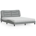 vidaXL Bed met matras Hvar stof lichtgrijs 160x200 cm, Verzenden, Nieuw