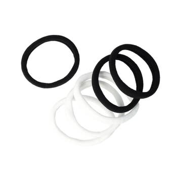 Haarelastieken Basic - Endless Armband - Zwart Wit  - Set