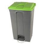 Pedaalemmer | Kunststof (Grijs/Groen) | 90L | Klapdeksel |, Verzenden, Nieuw in verpakking