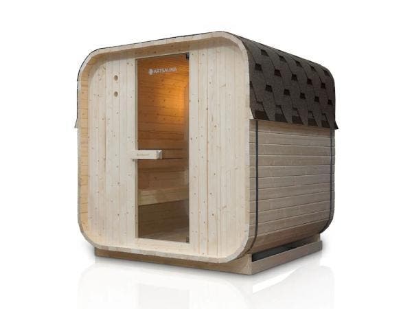 Veiling - Vierkante barrelsauna Nolvik - incl. toebehoren -, Sport en Fitness, Sauna