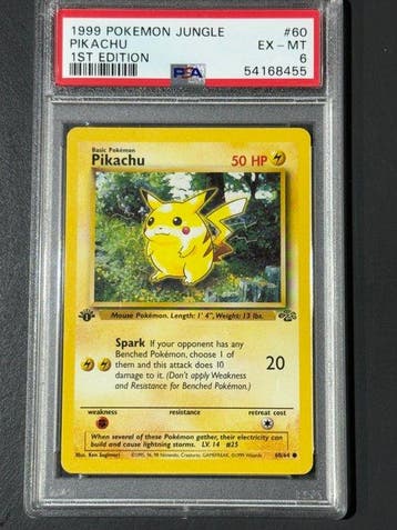 Pokémon - 1 Graded card - Pikachu First edition - PSA 6, Hobby & Loisirs créatifs