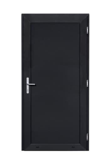 PVC Deur vol paneel basic b98xh200 cm antraciet R, 80 tot 100 cm, Nieuw, Ophalen of Verzenden, Buitendeur