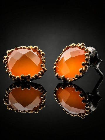 Carneool - 925 Zilver - - Oorbellen - Sunset Glow