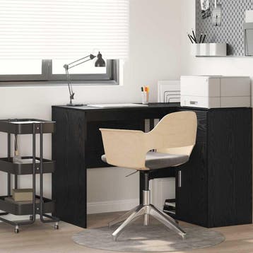 vidaXL Bureau Zwart Eiken Bewerkt hout 102 x 50 x 75 cm, Huis en Inrichting, Bureaus, Verzenden, Nieuw