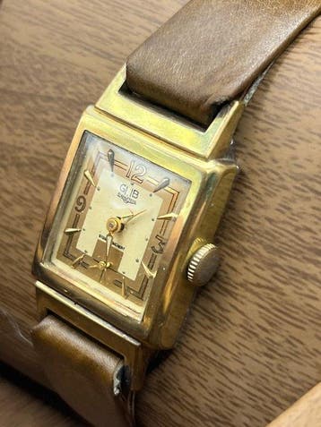 GUB Glashütte - Classic Art Deco Style Rectangular Dress, Nieuw