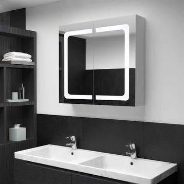 vidaXL Badkamerkast met spiegel en LED 80x12,2x68 cm, Verzenden, Nieuw