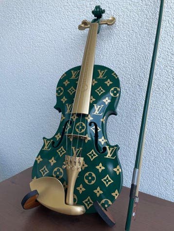 J.Reinhardt - Custom Louis Vuitton Violin - Emerald & Gold