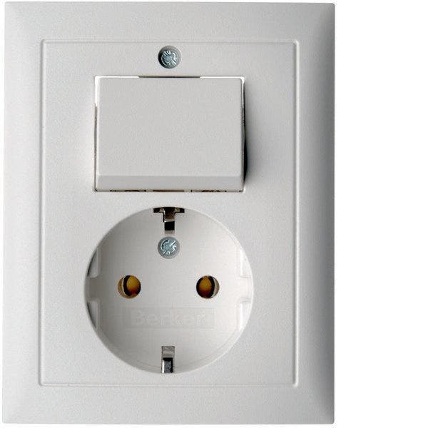 Hager Berker S1 Combinatieschakelaar Stopcontact Polair Wit, Doe-het-zelf en Bouw, Elektriciteit en Kabels, Verzenden