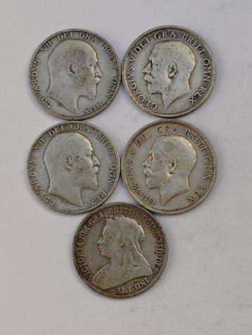 Verenigd Koninkrijk. Lot Shilling Silver 1900-1917 United