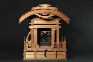 Household Shrine with Hand-Carved Ebisu & Daikokuten Figures