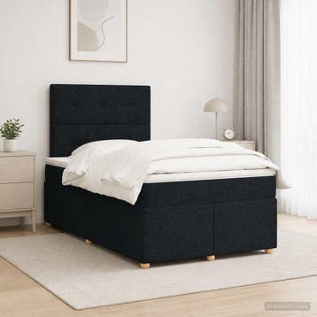 vidaXL Boxspringbed met matras met hoofdeinde Zwart 120 x, Verzenden