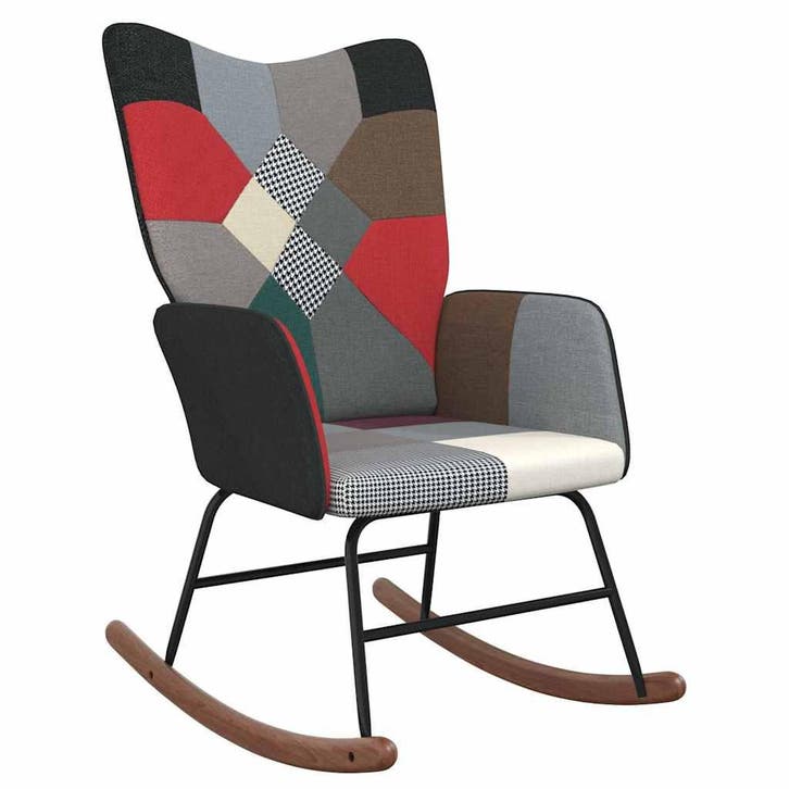 vidaXL Schommelstoel patchwork stof, Huis en Inrichting, Stoelen, Nieuw, Verzenden