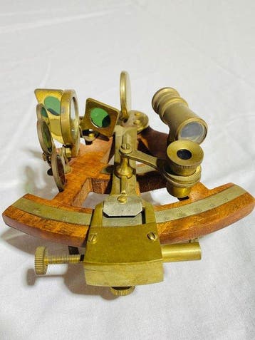 Sextant - Messing, Hout - instrument marin , navigation