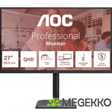 AOC Professional E4 Q27E4CV 27  QHD 120Hz IPS Monitor, Verzenden, Nieuw