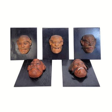 Mask - papier-maché - Meiji periode (1868-1912), Antiquités & Art