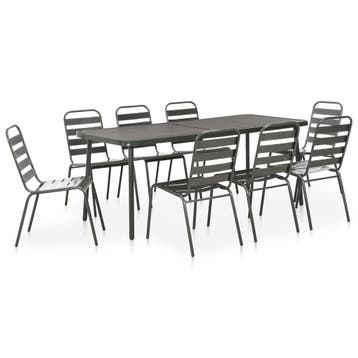 vidaXL 9-delige Tuinset staal donkergrijs, Tuin en Terras, Verzenden, Nieuw, Tuinset