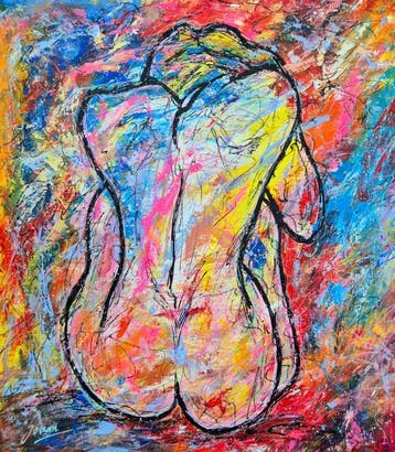 Jovan Srijemac (1962) - She in a colorful world - (XXL)