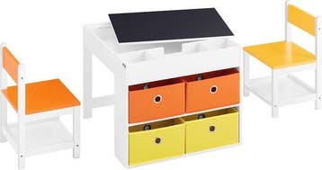 2dekans | SoBuy KMB75-K-W Kindertafelset - Wit Houten, Ophalen of Verzenden