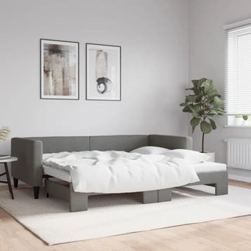 vidaXL Slaapbank met onderschuifbed 90x200 cm stof, Verzenden, Nieuw