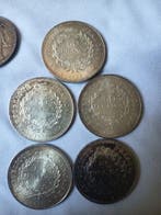 France. Lot de 6 monnaies en argent (10 Francs et 50 Francs